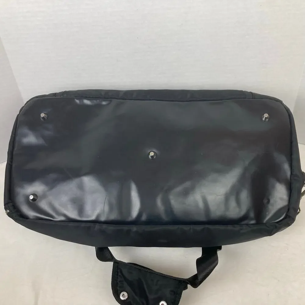 Lifetime Healthy Way Gym Duffle Bag Black Silver Nylon Y2k Retro Gym Travel 21''